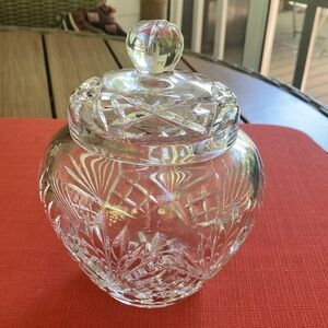 Elegant cut Crystal Jar with Lid
 Circa 1990